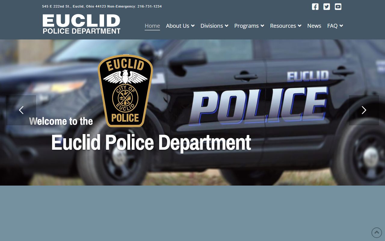 Euclid Ohio police department page for criminal history records