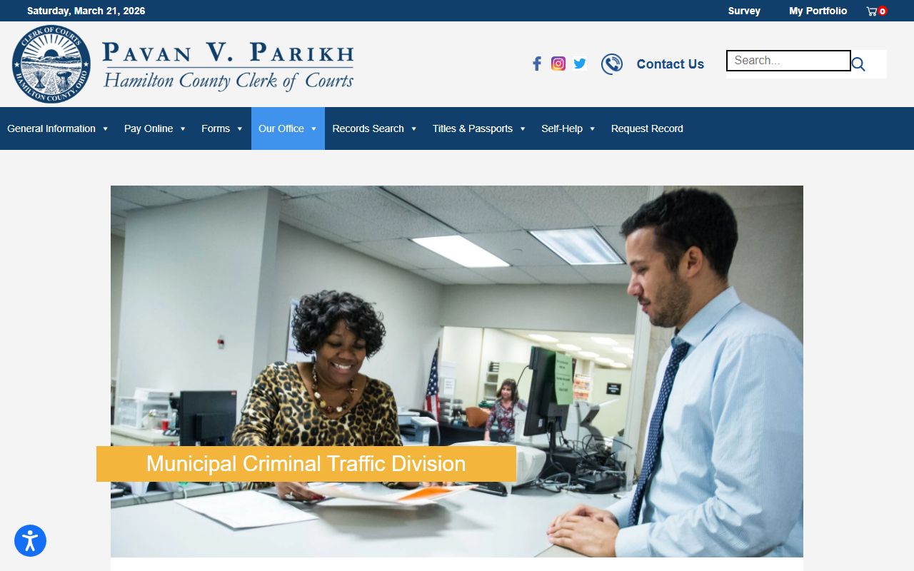 Hamilton County Municipal Criminal Traffic Division for criminal history records