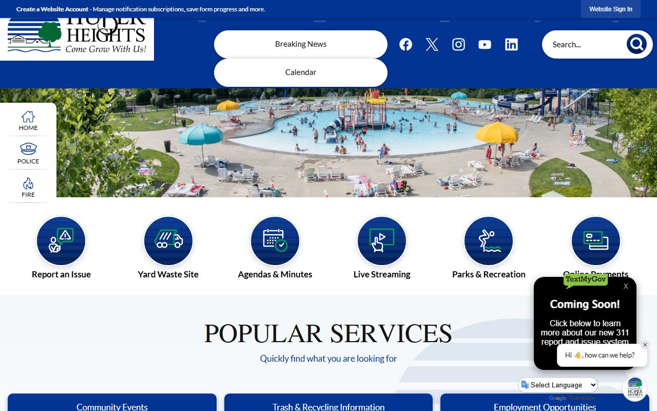 Huber Heights Ohio city portal for criminal history and public records