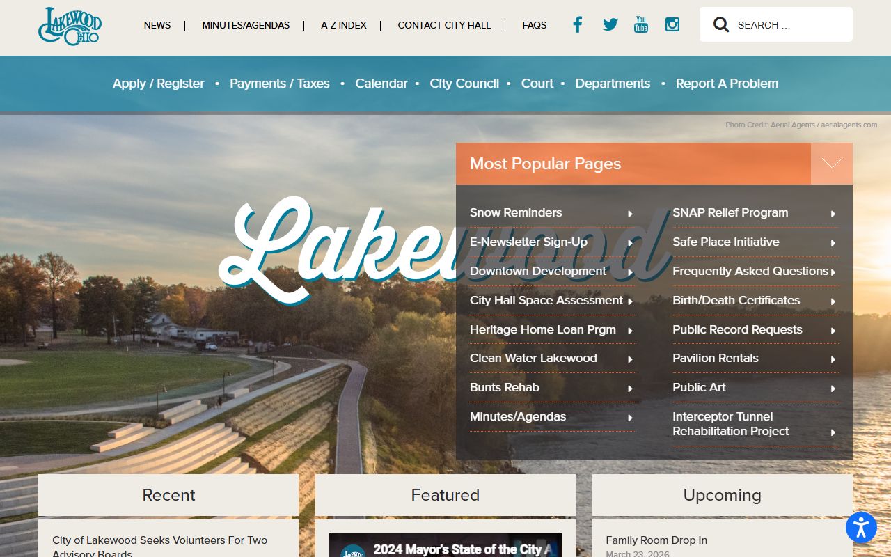 Lakewood Ohio city portal for criminal history information