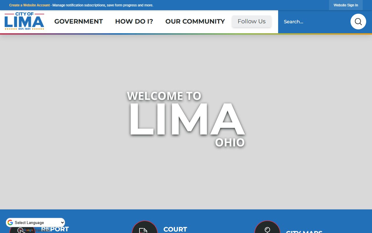Lima Ohio city portal for criminal history and public records access