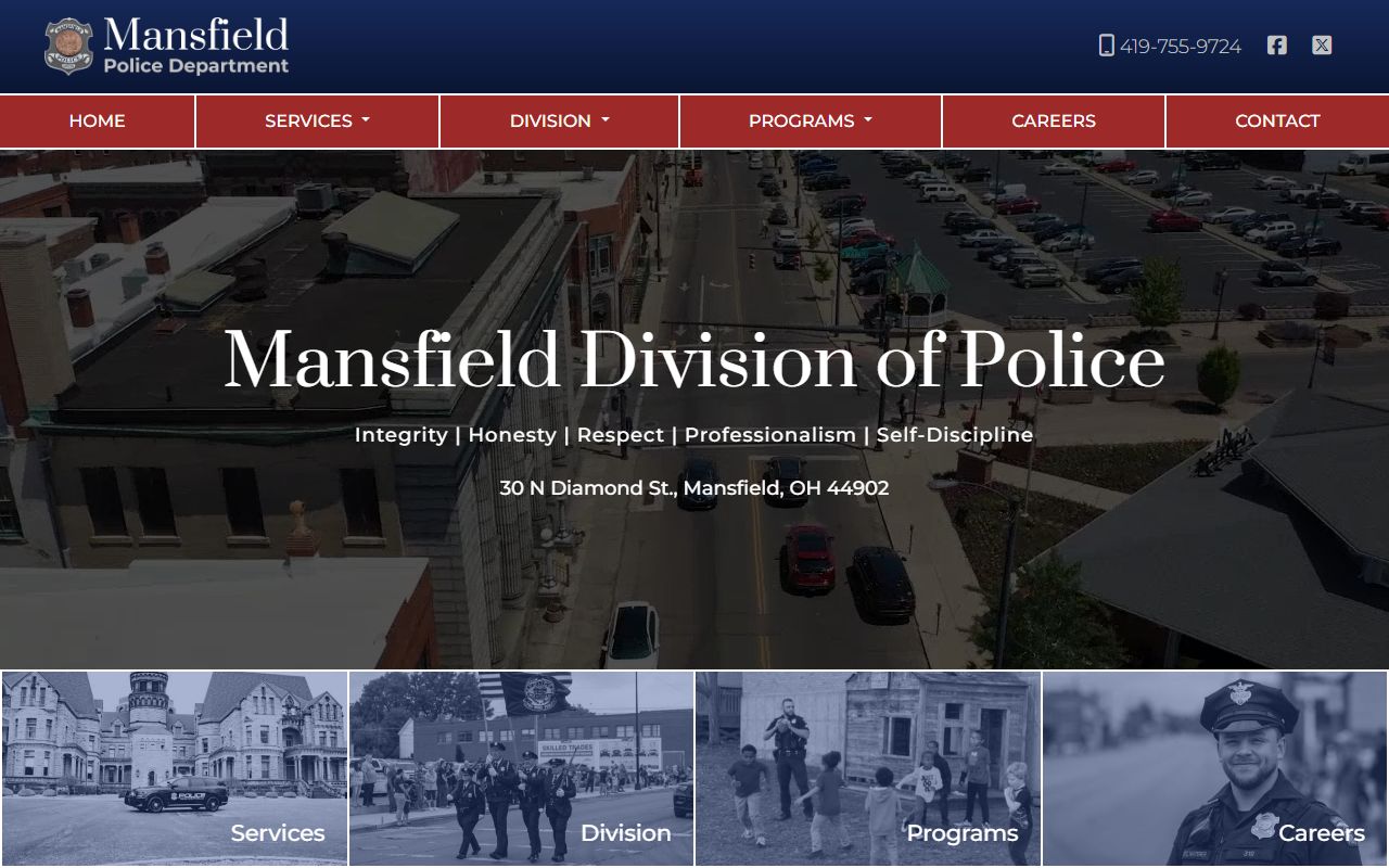 Mansfield Ohio police department page for criminal history