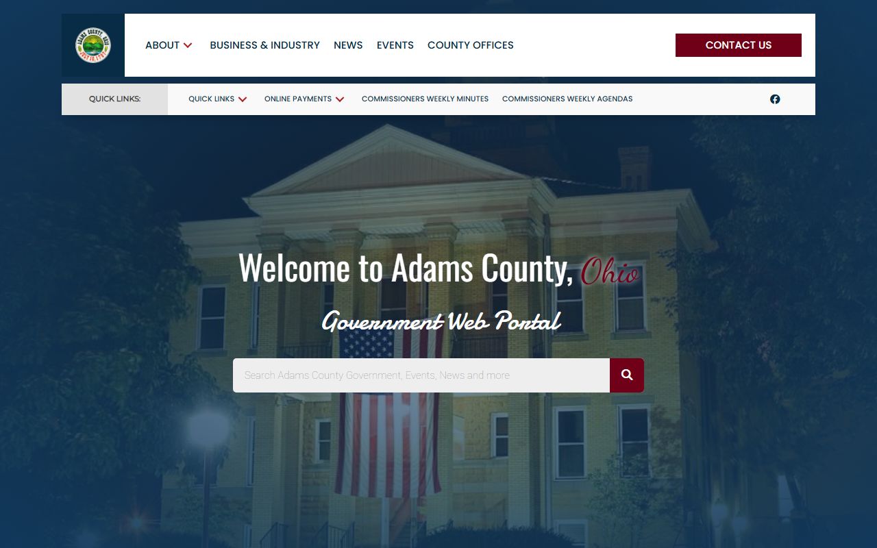 Adams County Ohio government portal for criminal history records