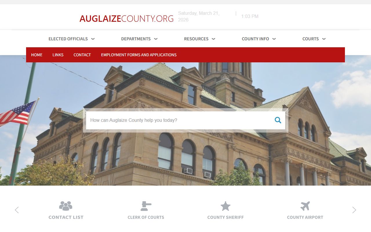 Auglaize County Ohio government portal for criminal history record searches