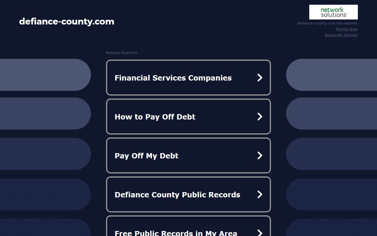 Defiance County main government portal for criminal history access