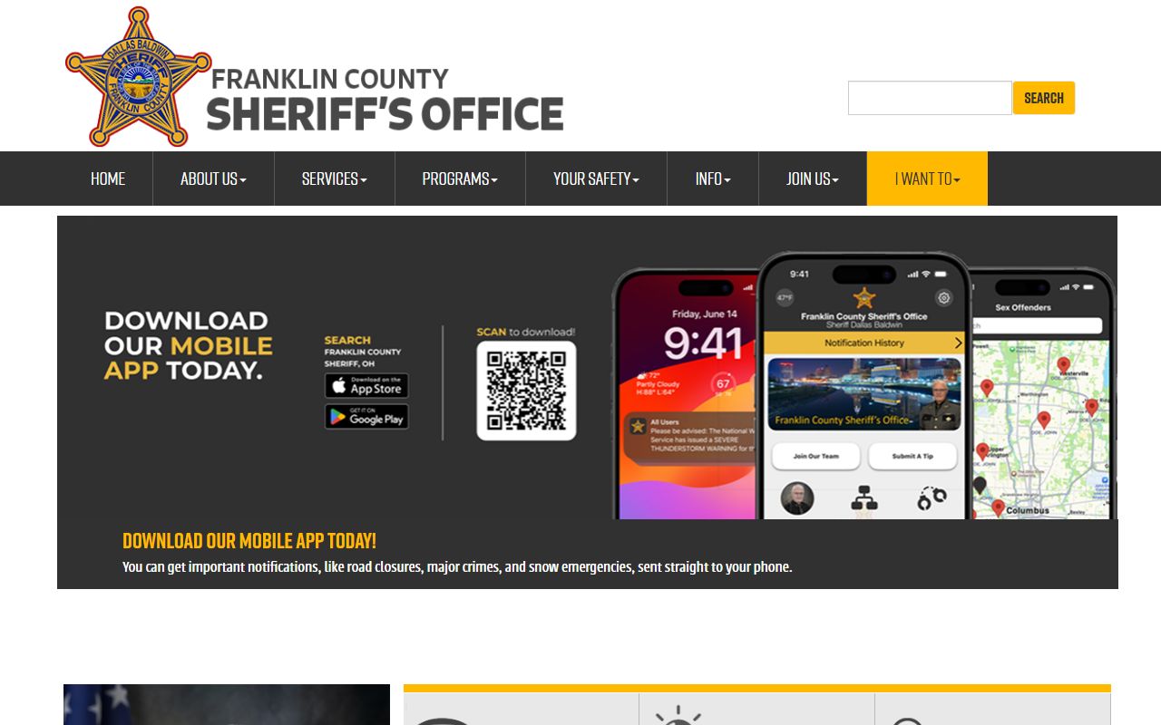 Franklin County Sheriff's Office for criminal history and arrest records