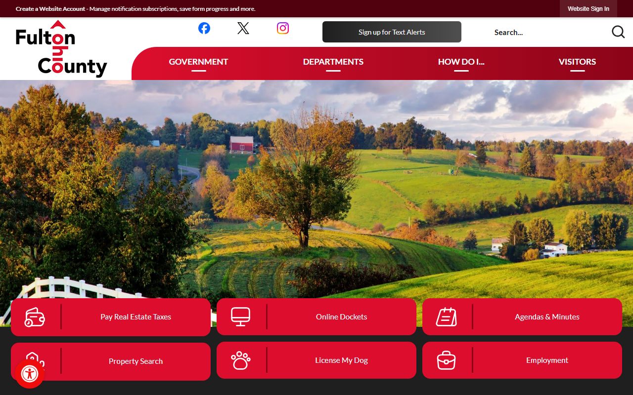 Fulton County Ohio government portal for criminal history information