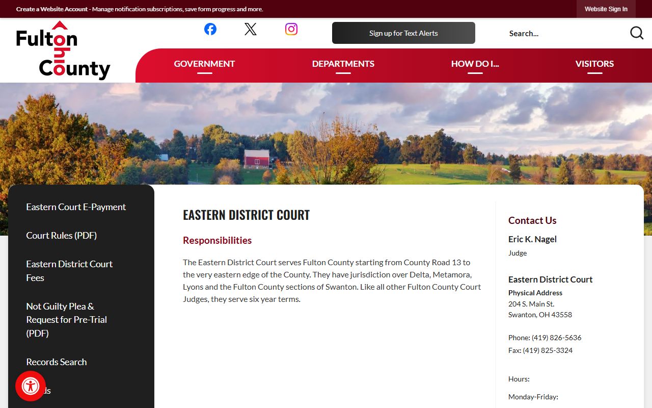 Fulton County Eastern District Court information for criminal history searches