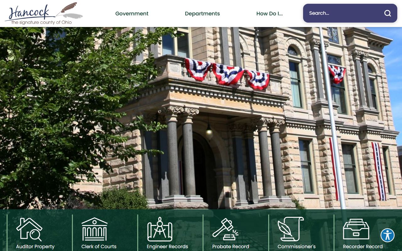 Hancock County Ohio government portal for criminal history records