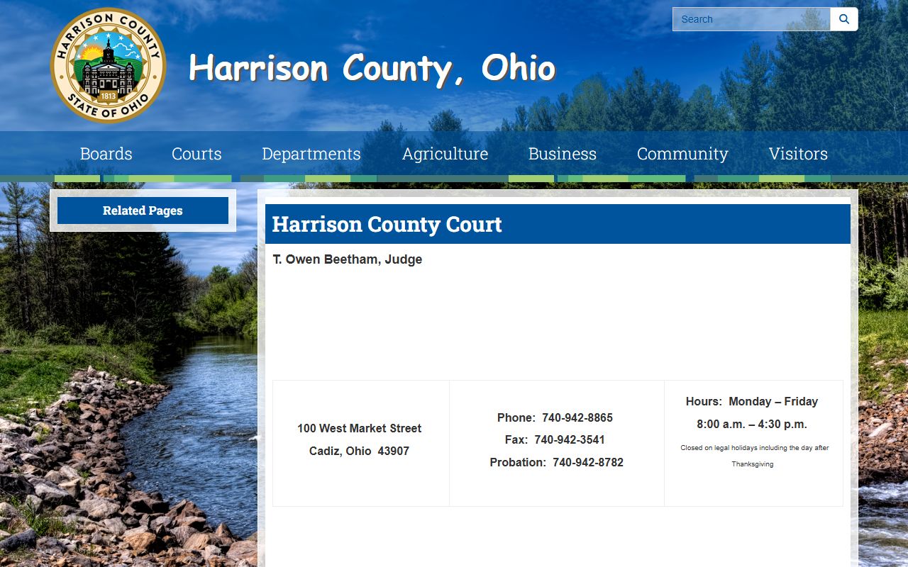 Harrison County Court for criminal history case records