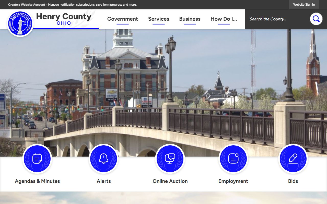 Henry County Ohio government portal for criminal history information