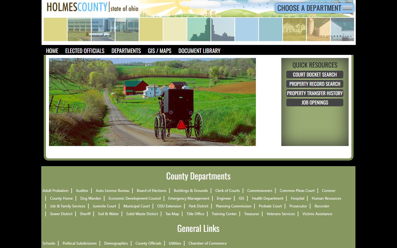 Holmes County Ohio government portal for criminal history information