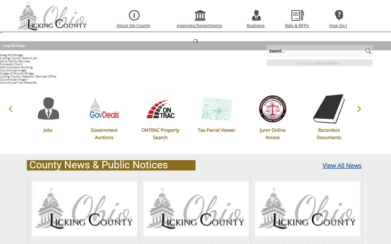 Licking County Ohio government portal for criminal history records