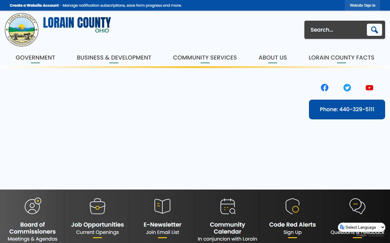 Lorain County main portal for criminal history searches