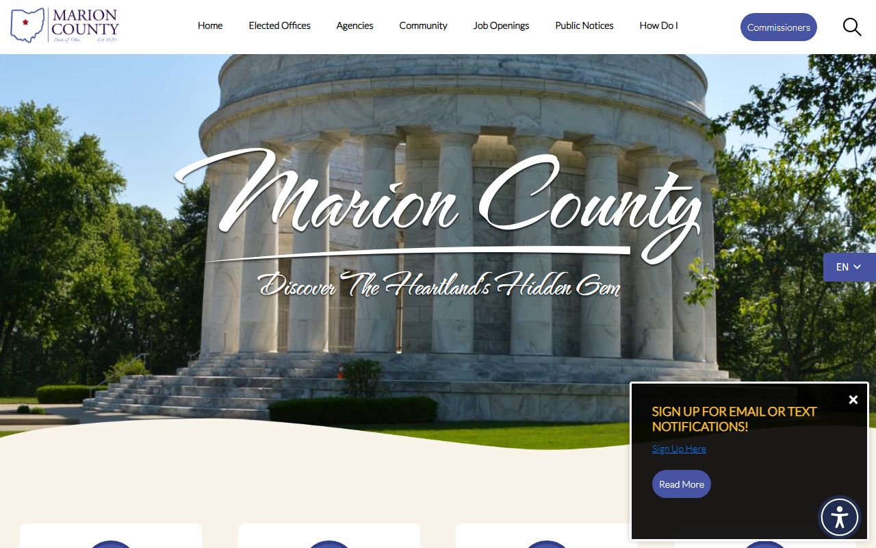 Marion County Ohio government main portal for criminal history records