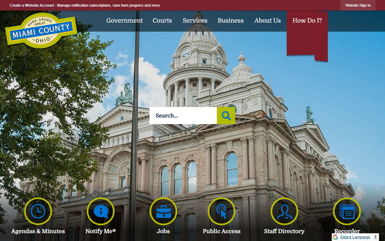 Miami County Ohio government portal for criminal history records
