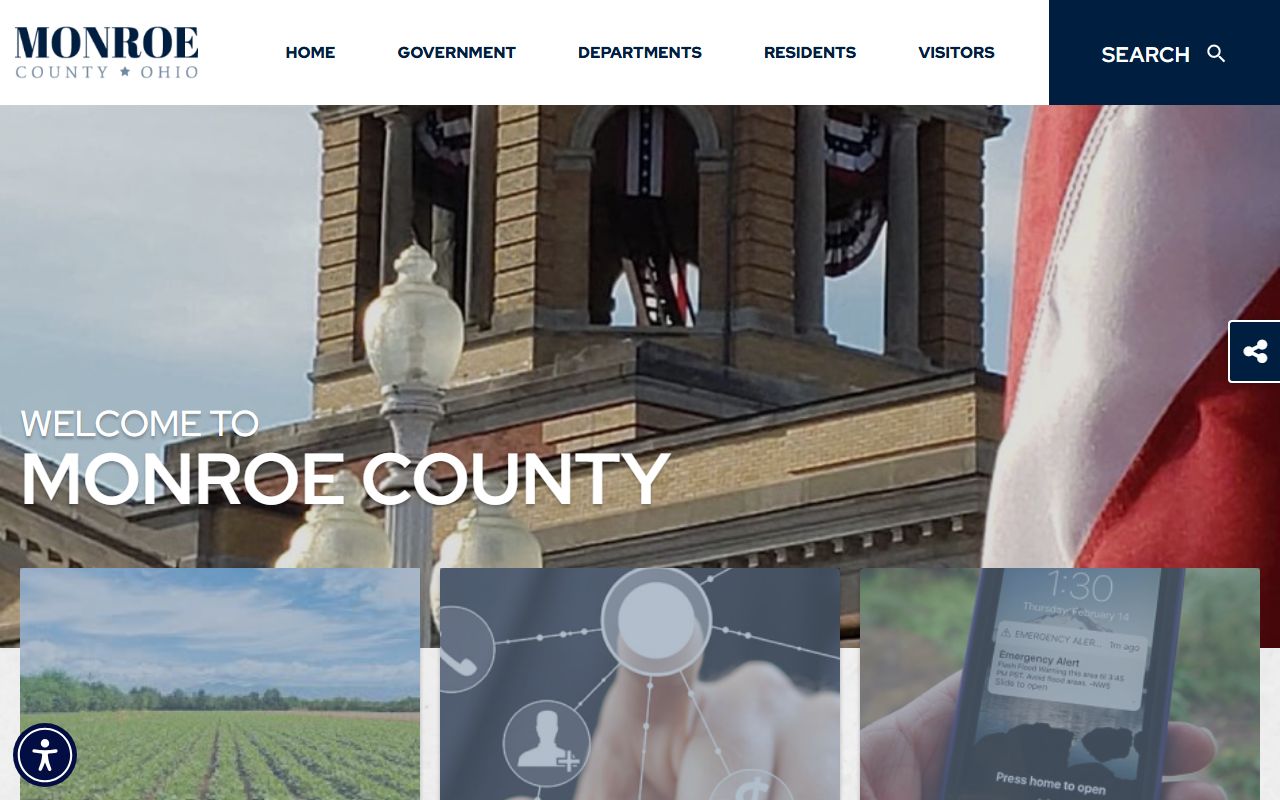 Monroe County Ohio government portal for criminal history records