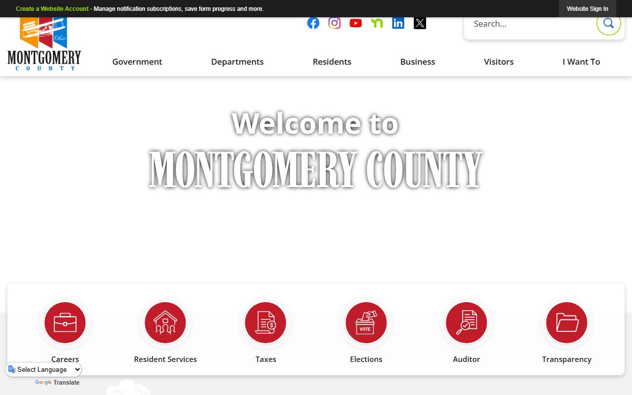 Montgomery County Ohio government portal for criminal history records
