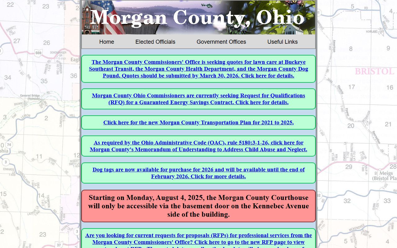 Morgan County Ohio government portal for criminal history records