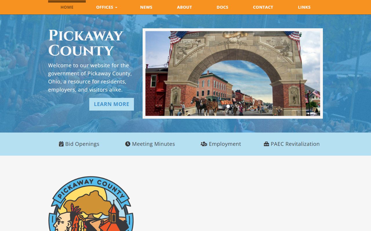 Pickaway County Ohio government portal for criminal history records