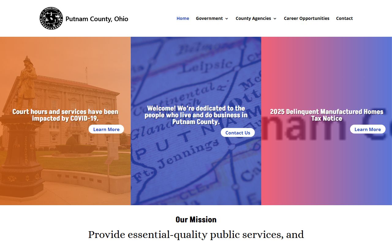 Putnam County Ohio government portal for criminal history records