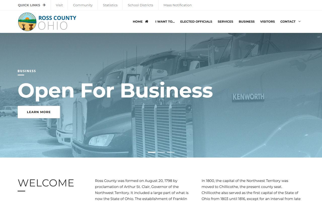 Ross County Ohio government portal for criminal history records