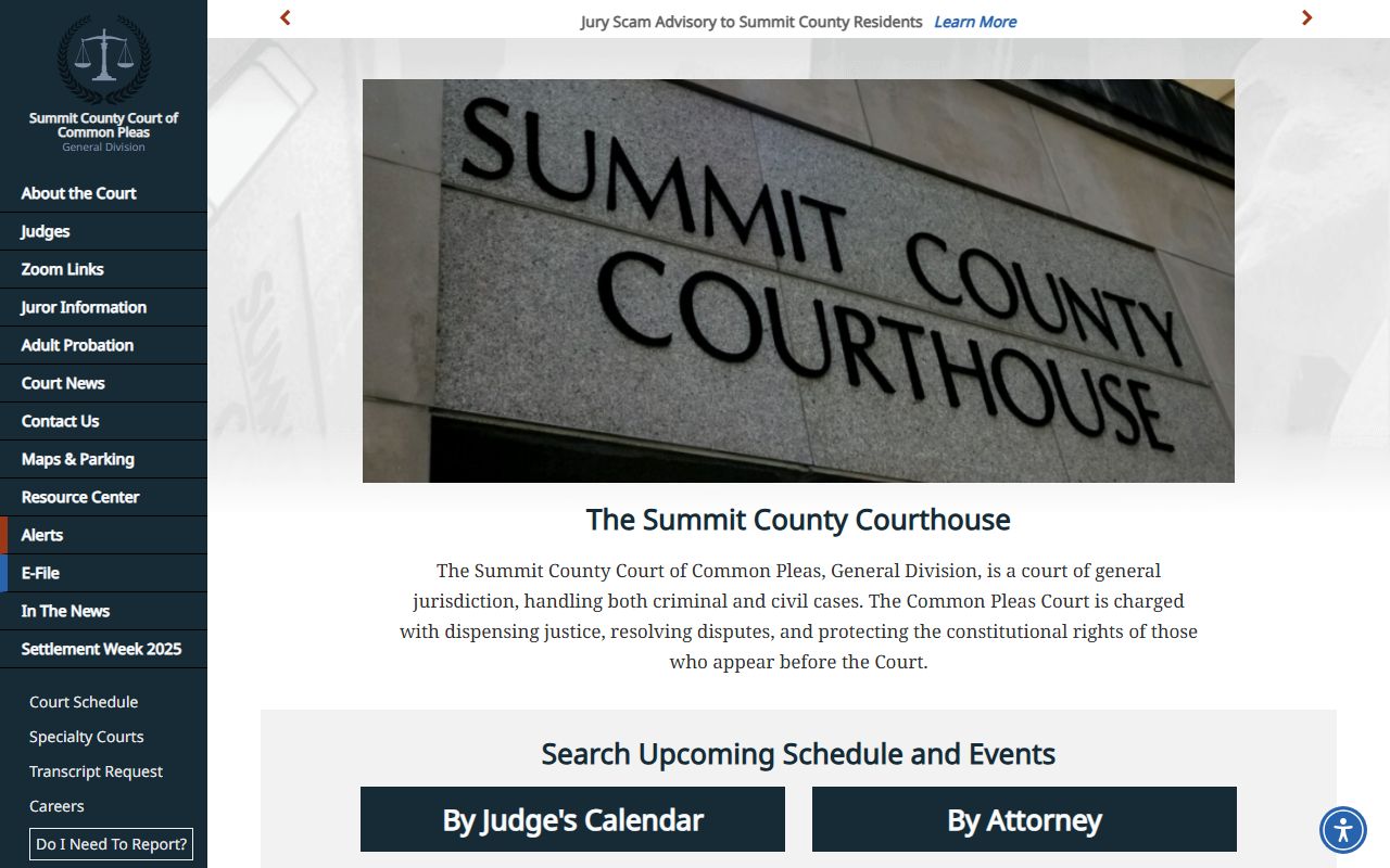 Summit County Court of Common Pleas for criminal history cases