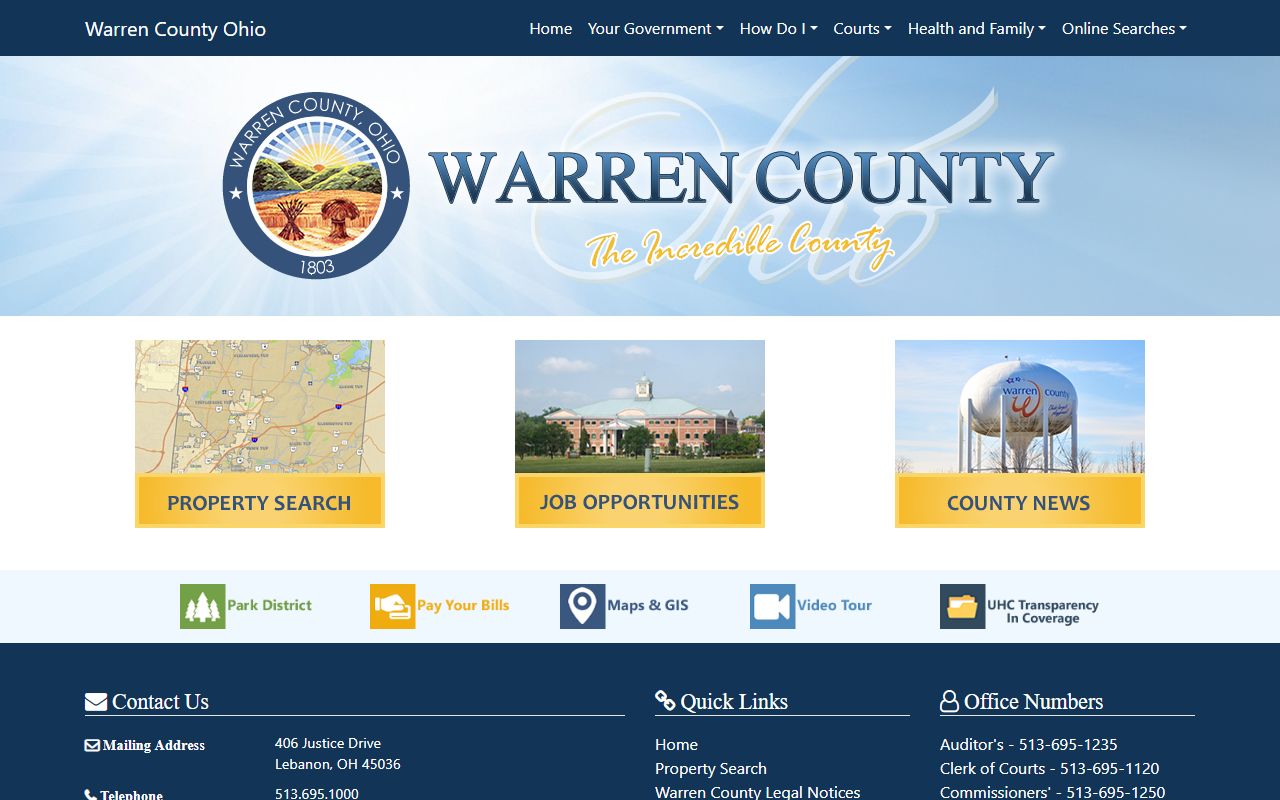 Warren County Clerk of Courts office for criminal history records