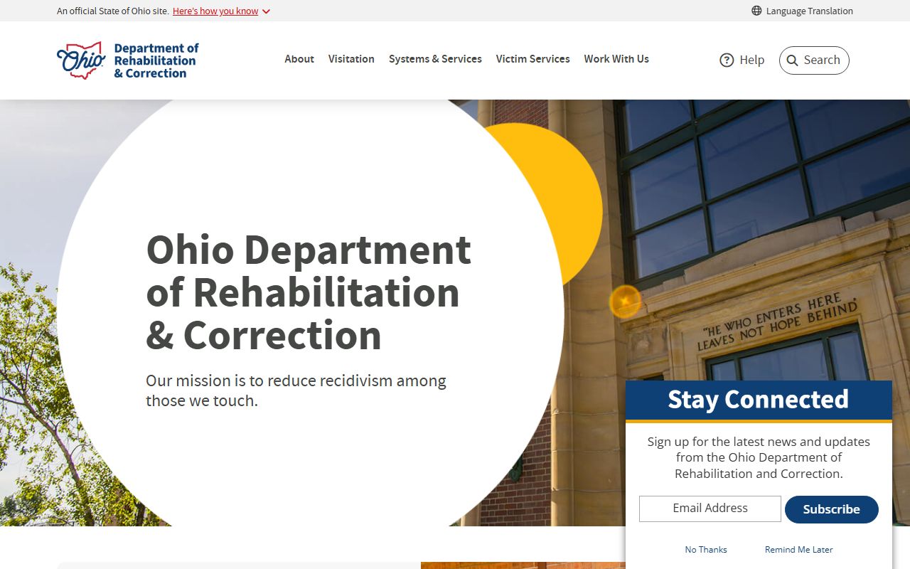Ohio Department of Rehabilitation and Correction criminal history