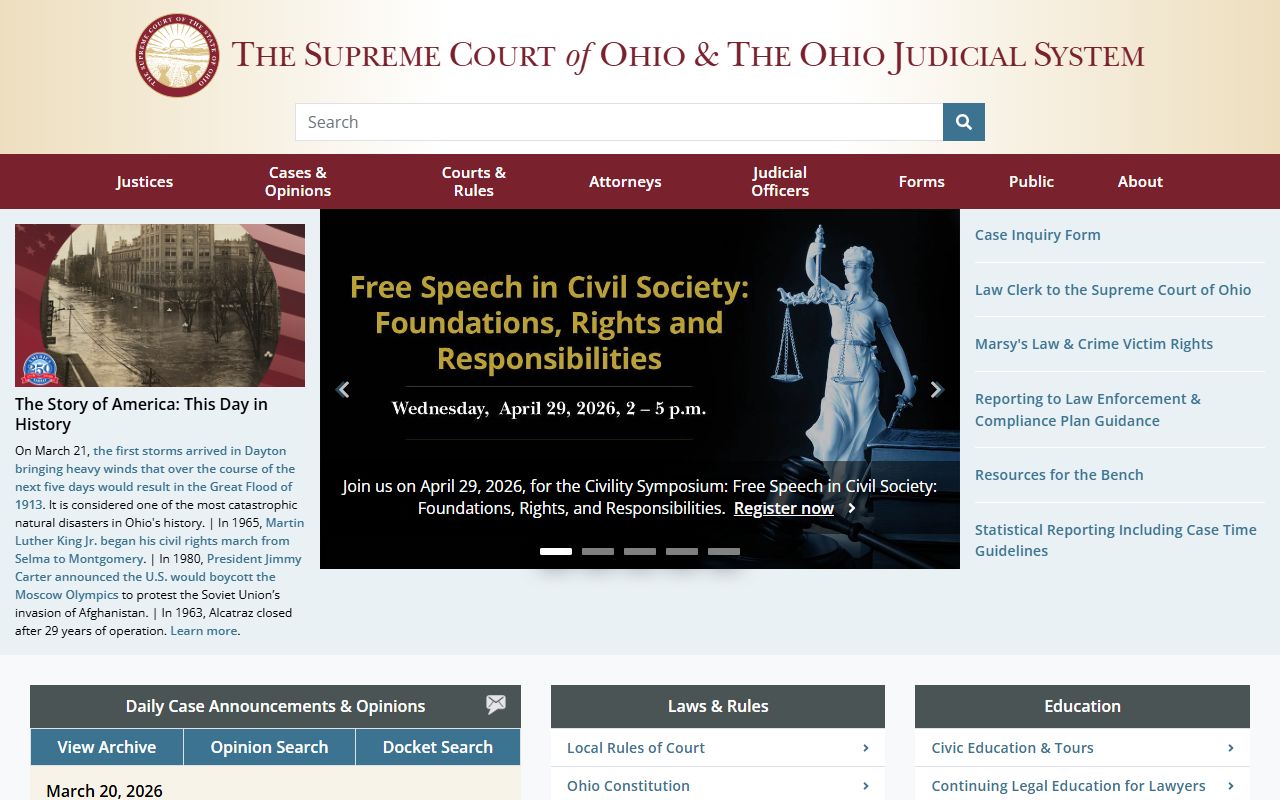 Supreme Court of Ohio criminal history court records